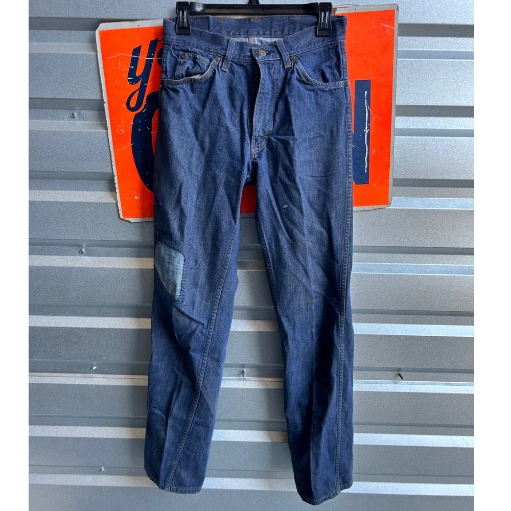 Vintage Genuine Sears Roebucks Jeans Patchwork Denim Jeans Western Dark Wash VTG